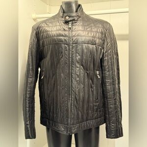 Hugo Boss Black Leather Biker Jacket